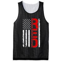 RED Remember Everyone Deployed Distressed US Flag Mesh Reversible Basketball Jersey Tank