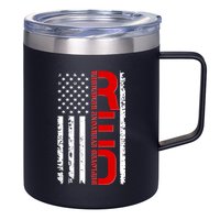 RED Remember Everyone Deployed Distressed US Flag 12oz Stainless Steel Coffee Mug