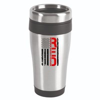 RED Remember Everyone Deployed Distressed US Flag 16oz Travel Tumbler