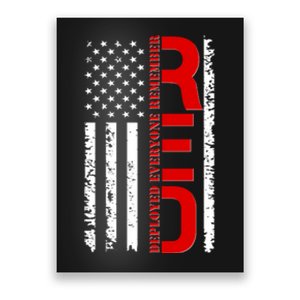 RED Remember Everyone Deployed Distressed US Flag Poster