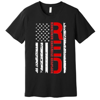 RED Remember Everyone Deployed Distressed US Flag Premium T-Shirt