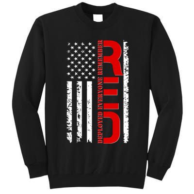 RED Remember Everyone Deployed Distressed US Flag Tall Sweatshirt
