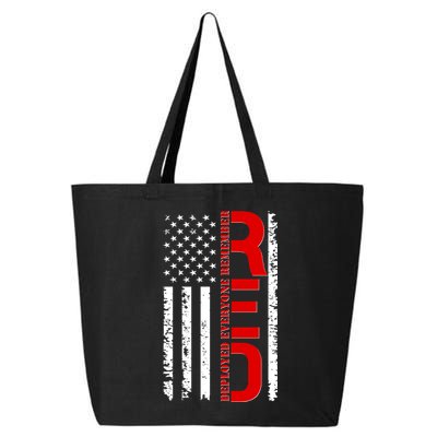 RED Remember Everyone Deployed Distressed US Flag 25L Jumbo Tote