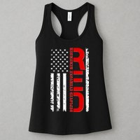 RED Remember Everyone Deployed Distressed US Flag Womens Tank Top