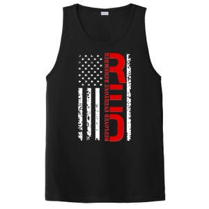 RED Remember Everyone Deployed Distressed US Flag PosiCharge Competitor Tank