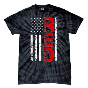 RED Remember Everyone Deployed Distressed US Flag Tie-Dye T-Shirt