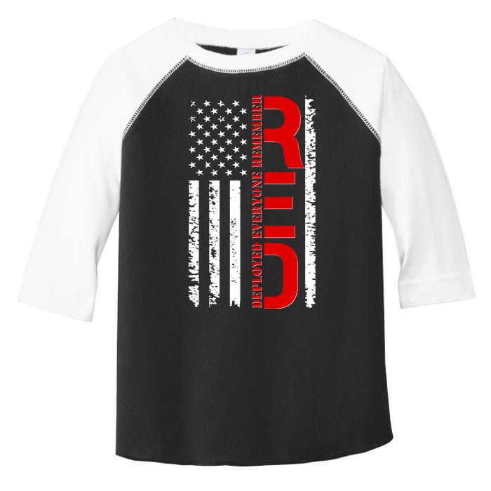 RED Remember Everyone Deployed Distressed US Flag Toddler Fine Jersey T-Shirt