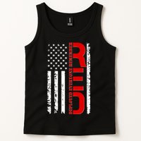 RED Remember Everyone Deployed Distressed US Flag Tank Top