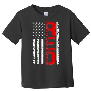 RED Remember Everyone Deployed Distressed US Flag Toddler T-Shirt