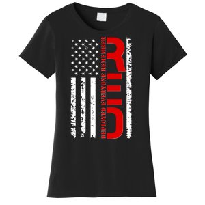 RED Remember Everyone Deployed Distressed US Flag Women's T-Shirt