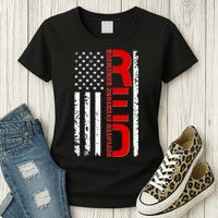RED Remember Everyone Deployed Distressed US Flag Women's T-Shirt