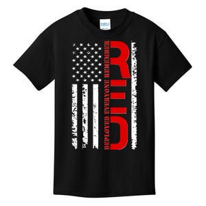 RED Remember Everyone Deployed Distressed US Flag Kids T-Shirt