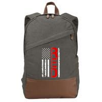 RED Remember Everyone Deployed Distressed US Flag Cotton Canvas Backpack