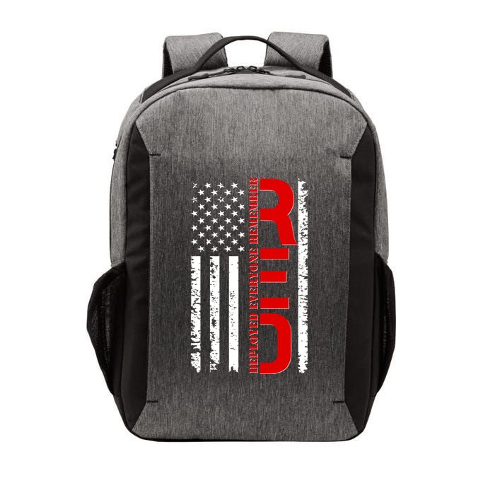 RED Remember Everyone Deployed Distressed US Flag Vector Backpack