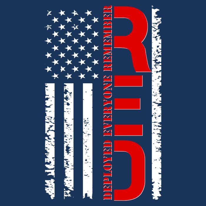 RED Remember Everyone Deployed Distressed US Flag Infant Baby Jersey Bodysuit