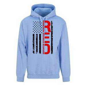 RED Remember Everyone Deployed Distressed US Flag Unisex Surf Hoodie