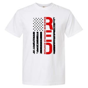 RED Remember Everyone Deployed Distressed US Flag Garment-Dyed Heavyweight T-Shirt