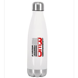 RED Remember Everyone Deployed Distressed US Flag Stainless Steel Insulated Water Bottle