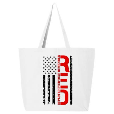 RED Remember Everyone Deployed Distressed US Flag 25L Jumbo Tote