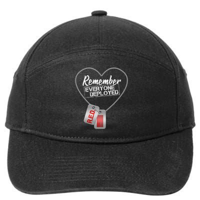 RED Remember Everyone Deployed Dog tags 7-Panel Snapback Hat