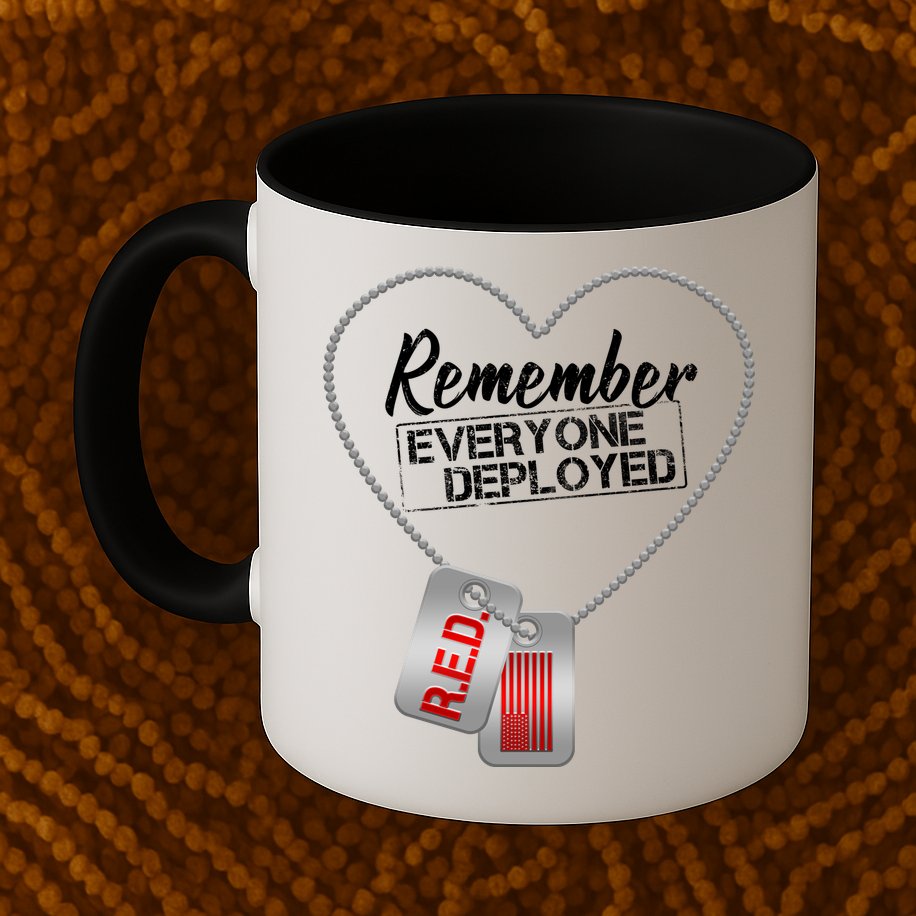 RED Remember Everyone Deployed Dog tags Mug