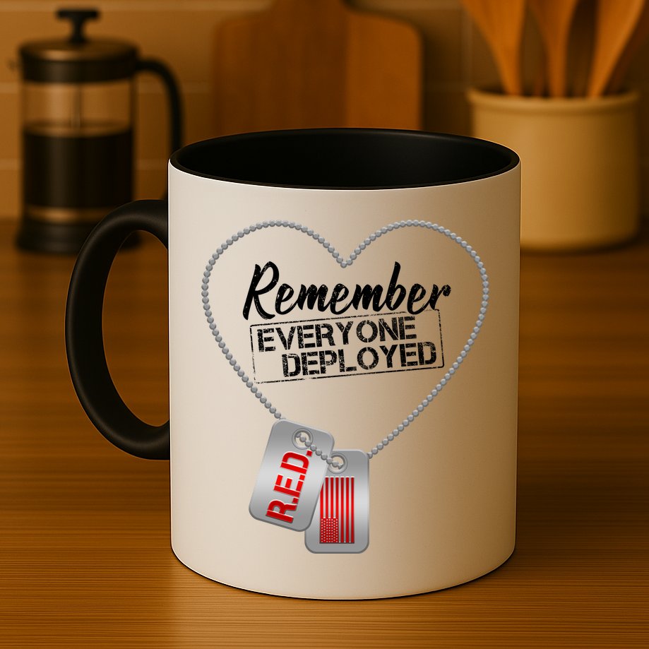 RED Remember Everyone Deployed Dog tags Mug