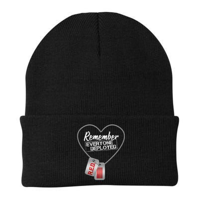 RED Remember Everyone Deployed Dog tags Beanie