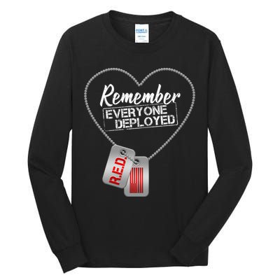 RED Remember Everyone Deployed Dog tags Tall Long Sleeve T-Shirt