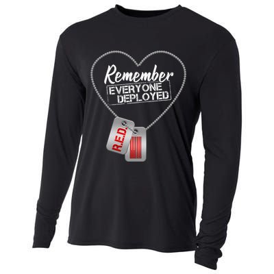 RED Remember Everyone Deployed Dog tags Cooling Performance Long Sleeve Crew
