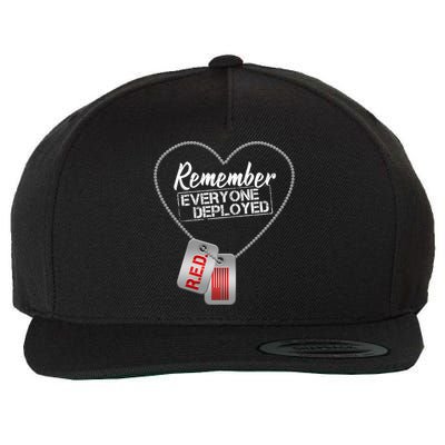 RED Remember Everyone Deployed Dog tags Wool Snapback Cap