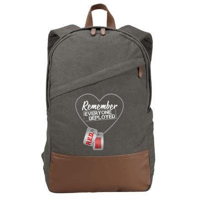 RED Remember Everyone Deployed Dog tags Cotton Canvas Backpack