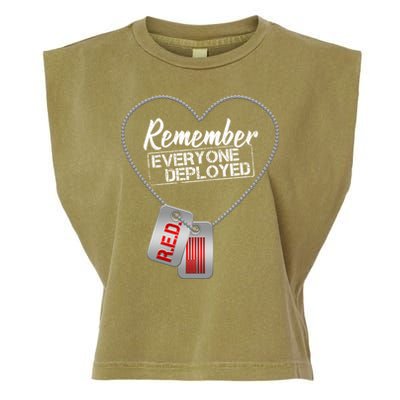 RED Remember Everyone Deployed Dog tags Garment-Dyed Women's Muscle Tee