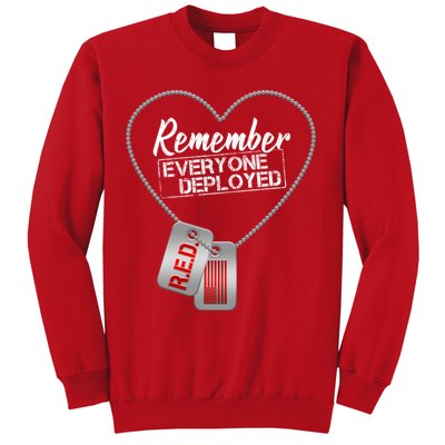 RED Remember Everyone Deployed Dog tags Sweatshirt