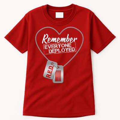 RED Remember Everyone Deployed Dog tags Tall T-Shirt