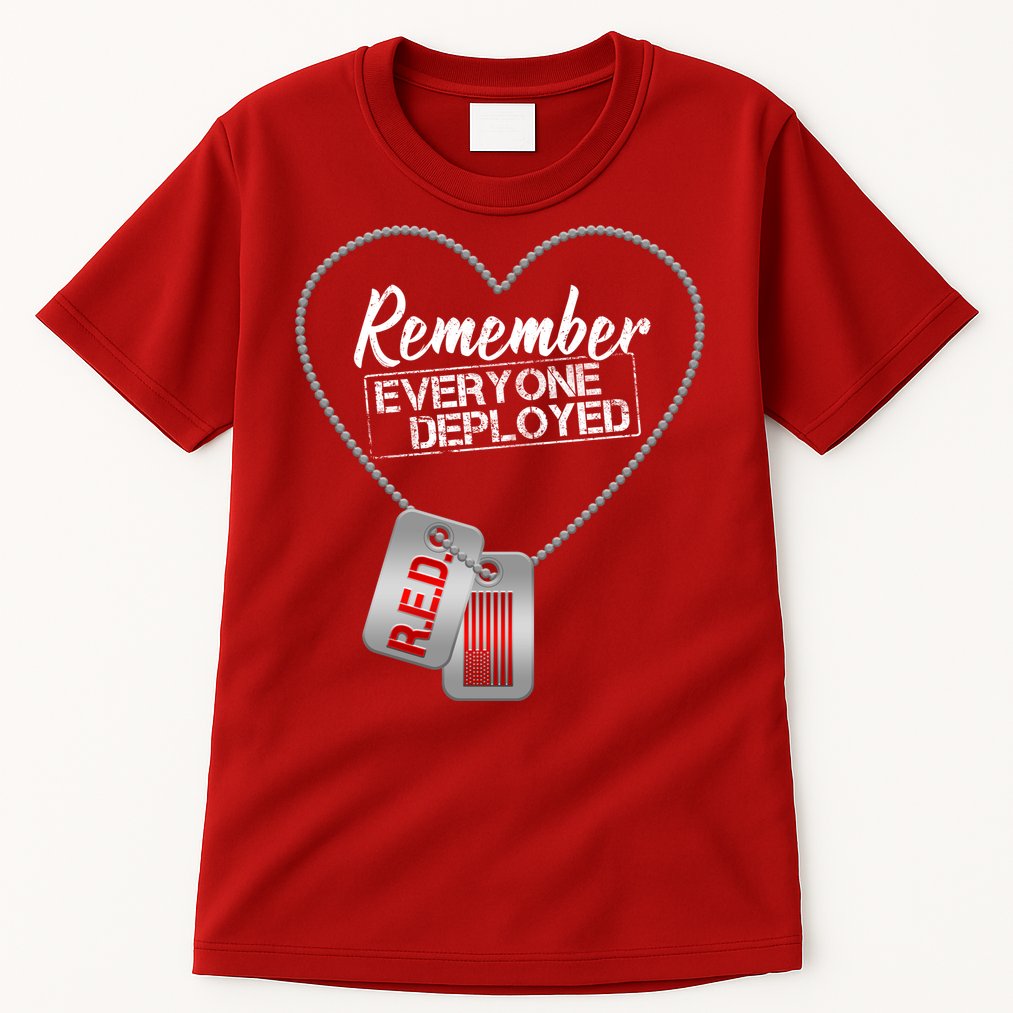 RED Remember Everyone Deployed Dog tags Tall T-Shirt
