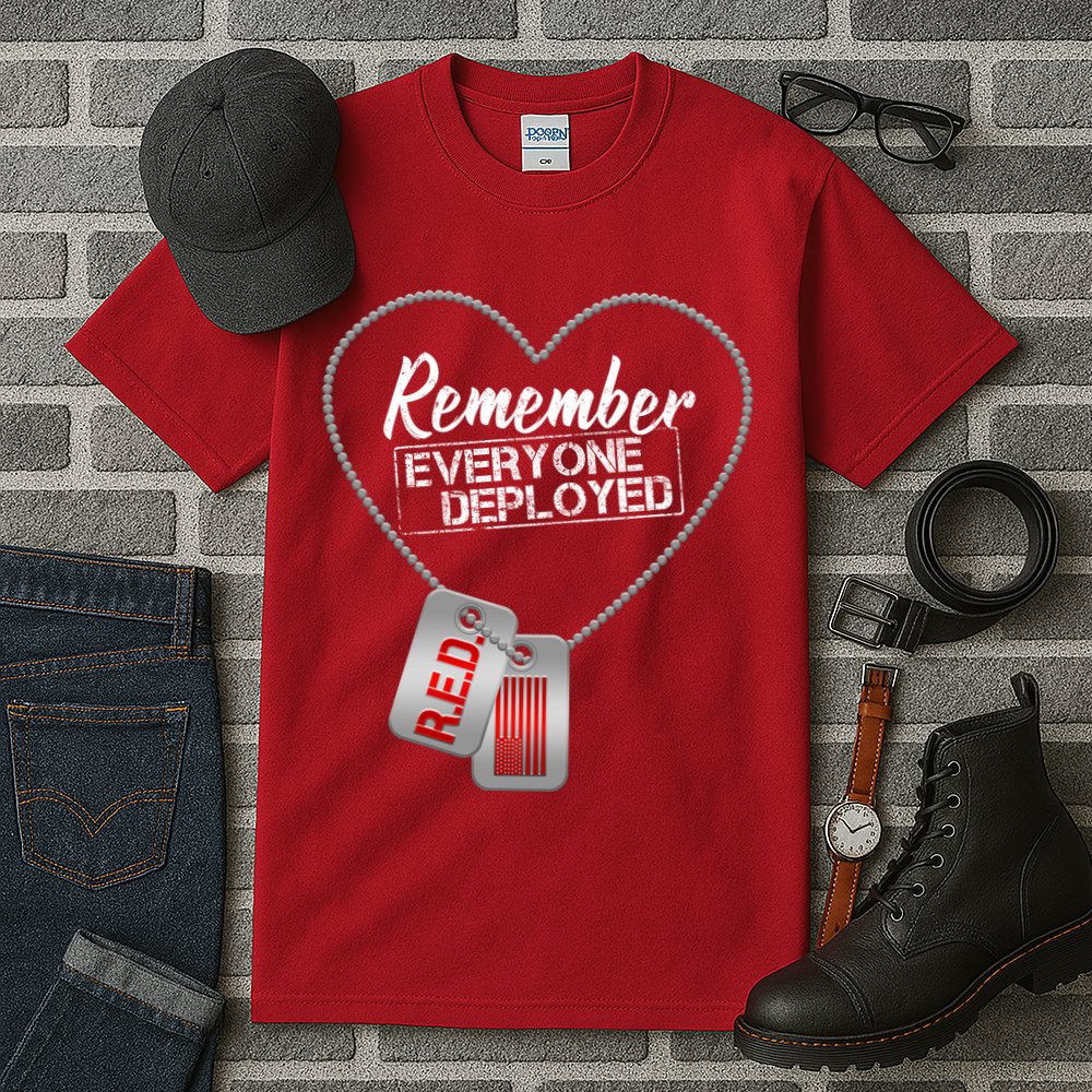 RED Remember Everyone Deployed Dog tags Tall T-Shirt