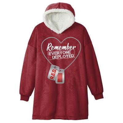 RED Remember Everyone Deployed Dog tags Hooded Wearable Blanket