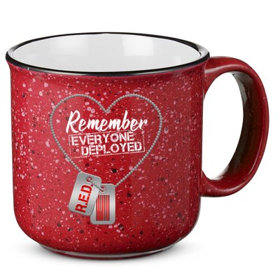 RED Remember Everyone Deployed Dog tags 15oz Campfire Ceramic Mug
