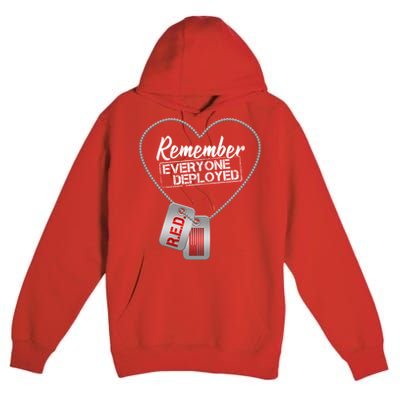 RED Remember Everyone Deployed Dog tags Premium Pullover Hoodie