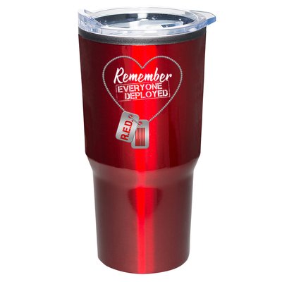 RED Remember Everyone Deployed Dog tags Tumbler