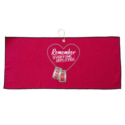 RED Remember Everyone Deployed Dog tags Large Microfiber Waffle Golf Towel