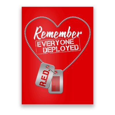 RED Remember Everyone Deployed Dog tags Poster
