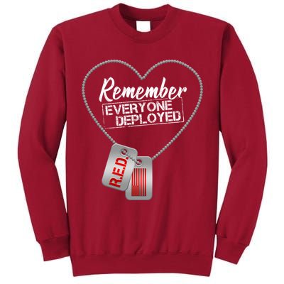 RED Remember Everyone Deployed Dog tags Tall Sweatshirt