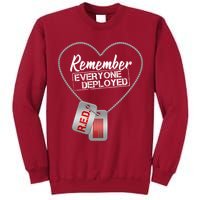 RED Remember Everyone Deployed Dog tags Tall Sweatshirt