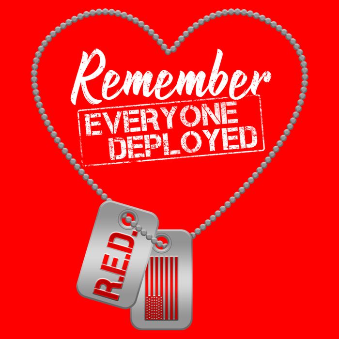 RED Remember Everyone Deployed Dog tags Tall Sweatshirt
