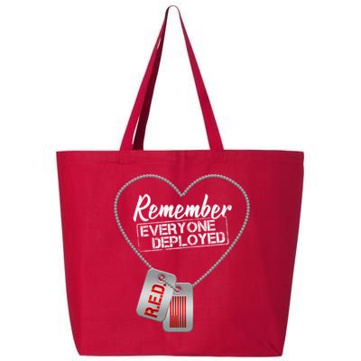 RED Remember Everyone Deployed Dog tags 25L Jumbo Tote