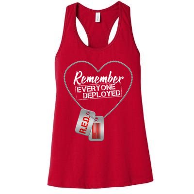 RED Remember Everyone Deployed Dog tags Womens Tank Top