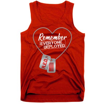RED Remember Everyone Deployed Dog tags Tank Top