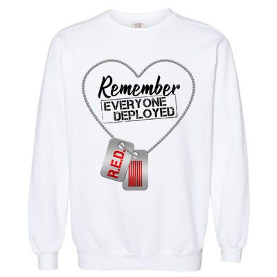 RED Remember Everyone Deployed Dog tags Garment-Dyed Sweatshirt