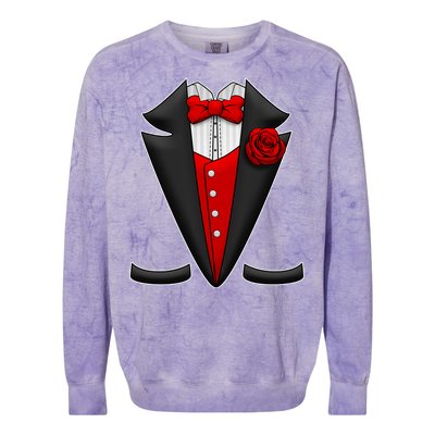 Red Rose Tuxedo Colorblast Crewneck Sweatshirt